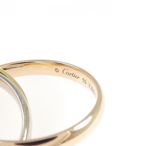 Vendome Louis Cartier Band Ring 18K Tricolor Gold