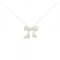 Blue Box Bow Pendant Necklace Sterling Silver