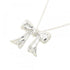 Blue Box Bow Pendant Necklace Sterling Silver