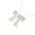 Blue Box Bow Pendant Necklace Sterling Silver