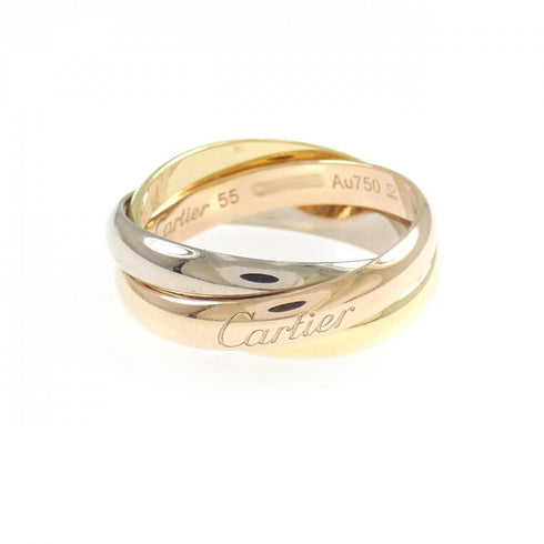 Vendome Louis Cartier Band Ring 18K Tricolor Gold