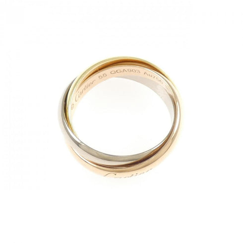 Vendome Louis Cartier Band Ring 18K Tricolor Gold