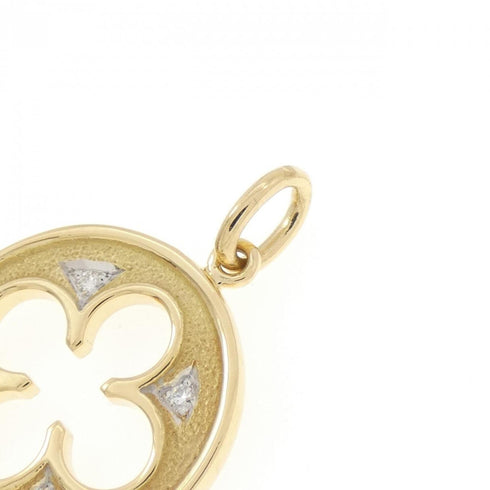 Quarterfoil Key Pendant Necklace 18K White Gold and 18K Yellow Gold