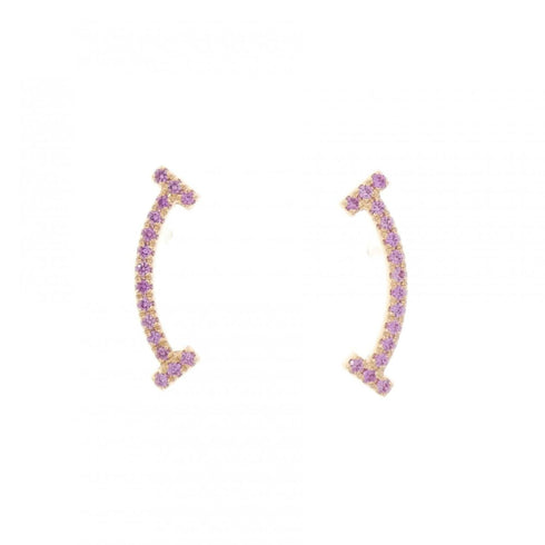 T Smile Pendant Necklace 18K Rose Gold Earrings 18K Rose Gold