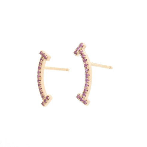 T Smile Pendant Necklace 18K Rose Gold Earrings 18K Rose Gold