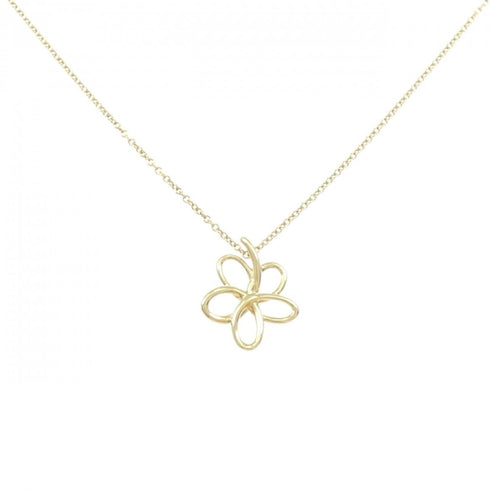 Flower Pendant Necklace 18K Yellow Gold