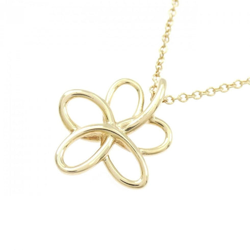 Flower Pendant Necklace 18K Yellow Gold