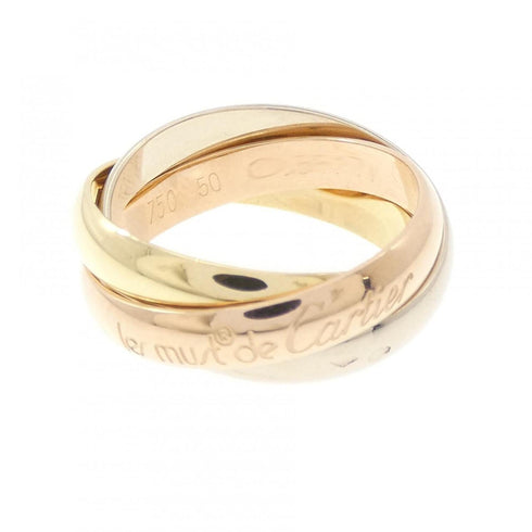 Vendome Louis Cartier Band Ring 18K Tricolor Gold