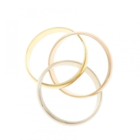 Vendome Louis Cartier Band Ring 18K Tricolor Gold