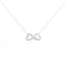Double Loving Heart Pendant Necklace 18K White Gold with Diamond