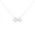 Double Loving Heart Pendant Necklace 18K White Gold with Diamond