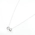 Double Loving Heart Pendant Necklace 18K White Gold with Diamond