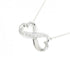 Double Loving Heart Pendant Necklace 18K White Gold with Diamond