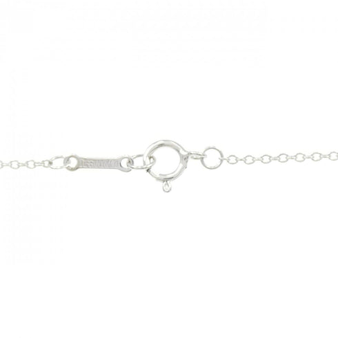 Double Loving Heart Pendant Necklace 18K White Gold with Diamond