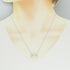 Double Loving Heart Pendant Necklace 18K White Gold with Diamond