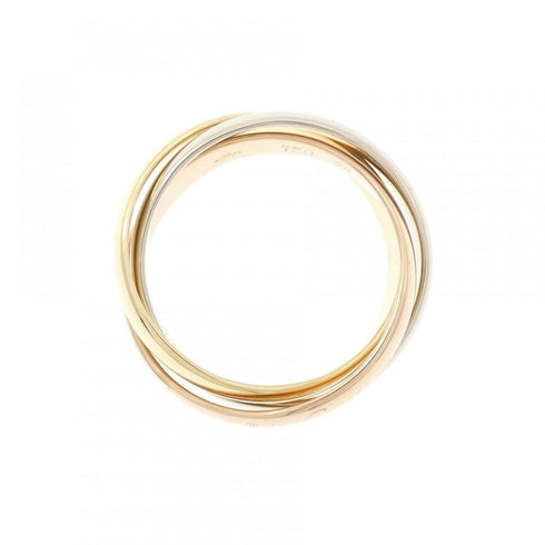 Vendome Louis Cartier Band Ring 18K Tricolor Gold