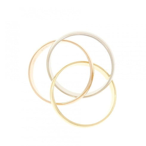 Vendome Louis Cartier Band Ring 18K Tricolor Gold