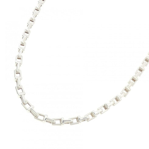 T Narrow Chain Pendant Necklace Sterling Silver