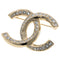 CC Logo Brooch Gold-Tone Metal
