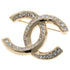 CC Logo Brooch Gold-Tone Metal