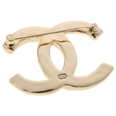 CC Logo Brooch Gold-Tone Metal