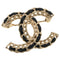 CC Logo Brooch Gold-Tone Metal
