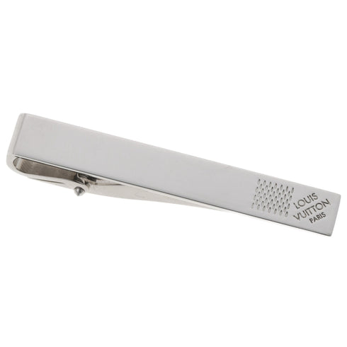 Damier Tie Pin Metal Silver Brooch