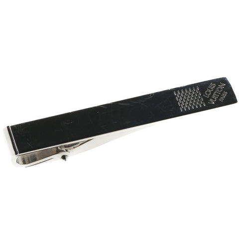 Damier Tie Pin Metal Silver Brooch