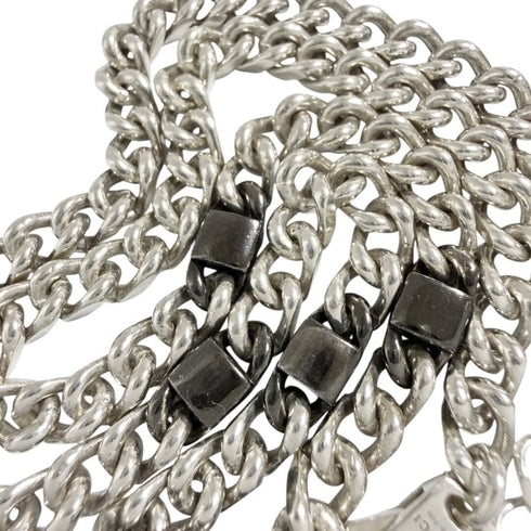 Interlocking Cuban Link Pendant Necklace Sterling Silver