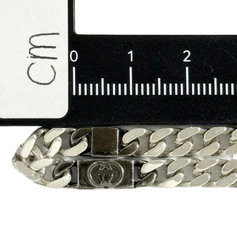 Interlocking Cuban Link Pendant Necklace Sterling Silver