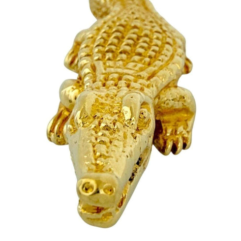 Pin Brooch Gold With Crocodile Motif