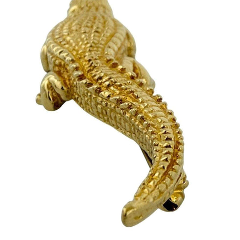 Pin Brooch Gold With Crocodile Motif