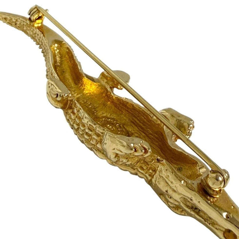 Pin Brooch Gold With Crocodile Motif