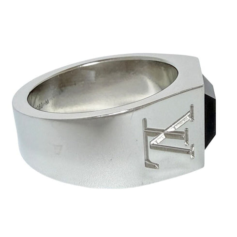 Signet Ring Metal Silver And Onyx