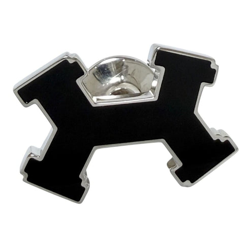 Street H Brooch Metal Black