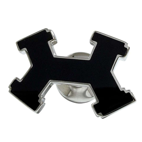 Street H Brooch Metal Black