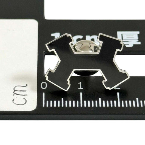 Street H Brooch Metal Black