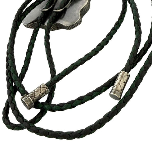 Pendant Necklace Leather and Sterling Silver