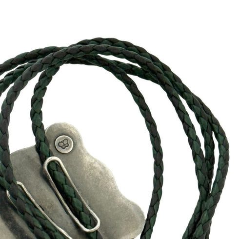 Pendant Necklace Leather and Sterling Silver