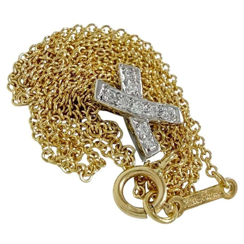 Pendant Necklace Platinum and 18K Yellow Gold