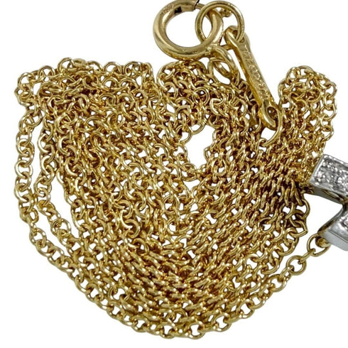 Pendant Necklace Platinum and 18K Yellow Gold