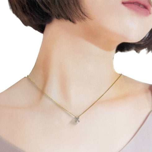 Pendant Necklace Platinum and 18K Yellow Gold