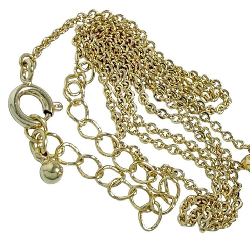 Signature Cross Pendant Necklace 18K Yellow Gold Aftermarket Metal Chain