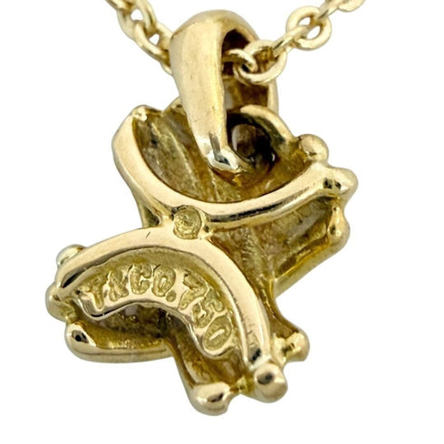 Signature Cross Pendant Necklace 18K Yellow Gold Aftermarket Metal Chain