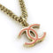 Pendant Necklace Metal Gold and Pink