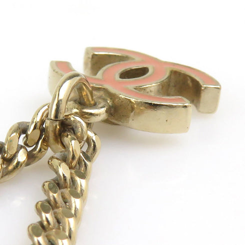 Pendant Necklace Metal Gold and Pink