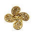 CC Logo Flower Brooch Gold-Tone Metal