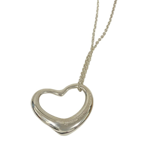 Open Heart Pendant Necklace Sterling Silver 23mm