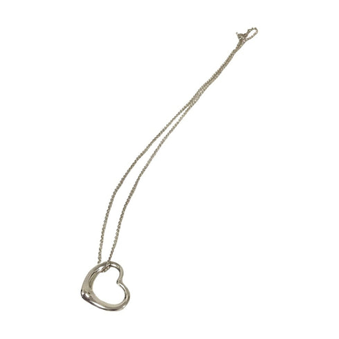 Open Heart Pendant Necklace Sterling Silver 23mm