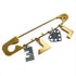 Safety Pin Motif Brooch Gold and Silver Metal